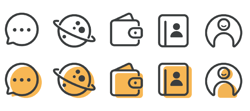 Navigation icon set for HelloChat.