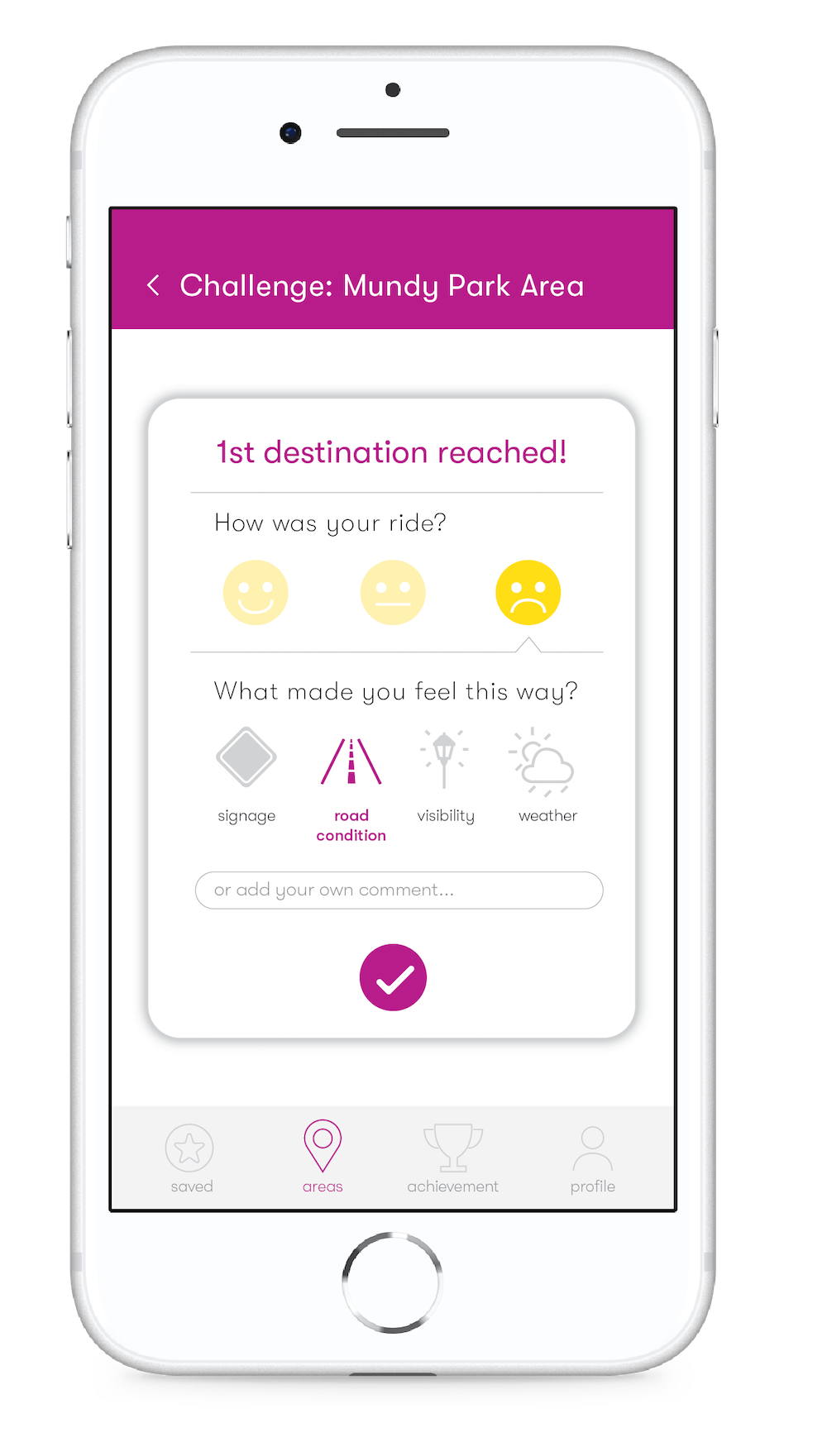 Key mockup screens for the Seek & Go App concept.