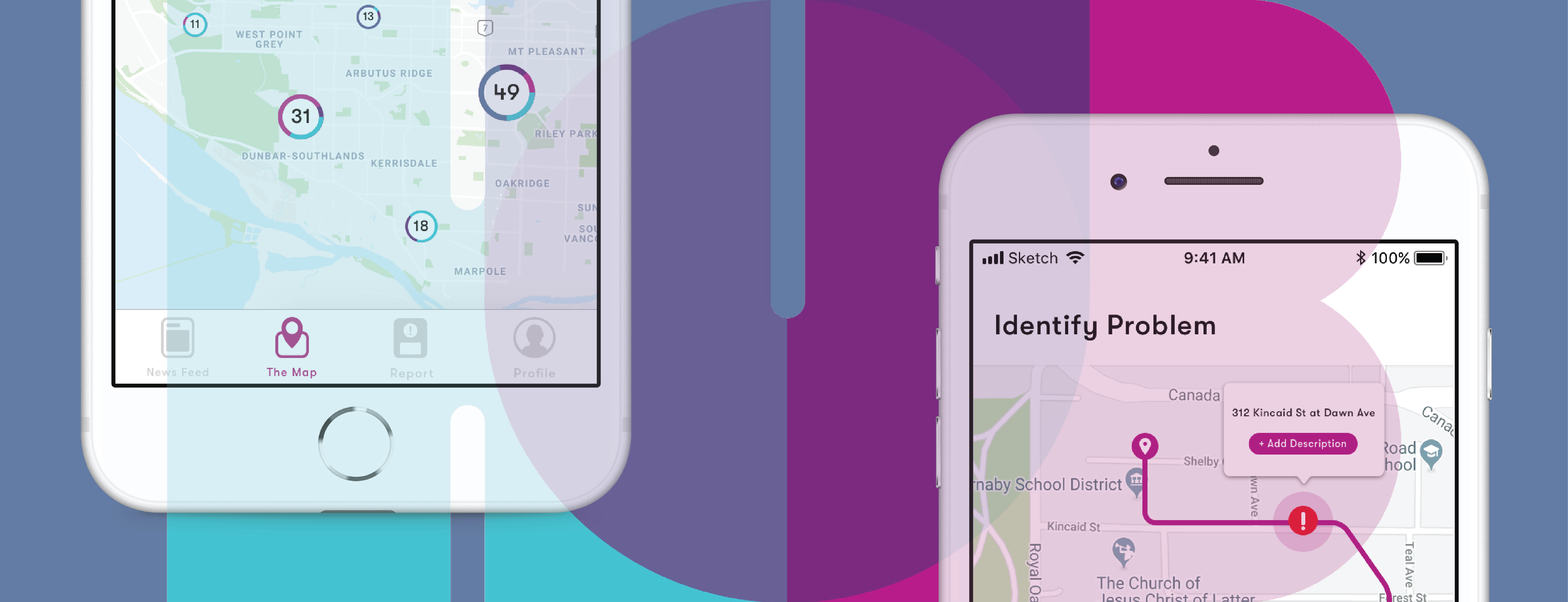 Two mockups of the final design